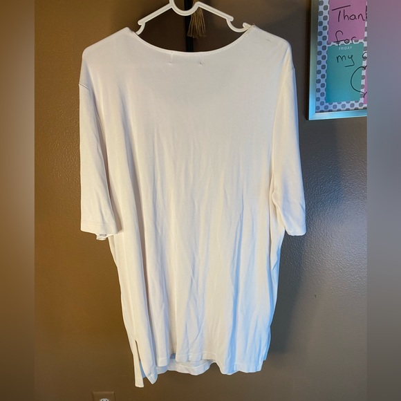 3/12 🌺 Travel Elegance women’s tunic with silver &gold stud design size XL cream - Picture 4 of 6